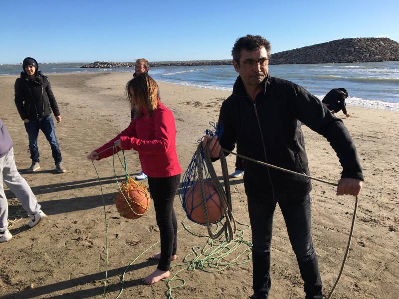 Entrainement au lancer de ballon